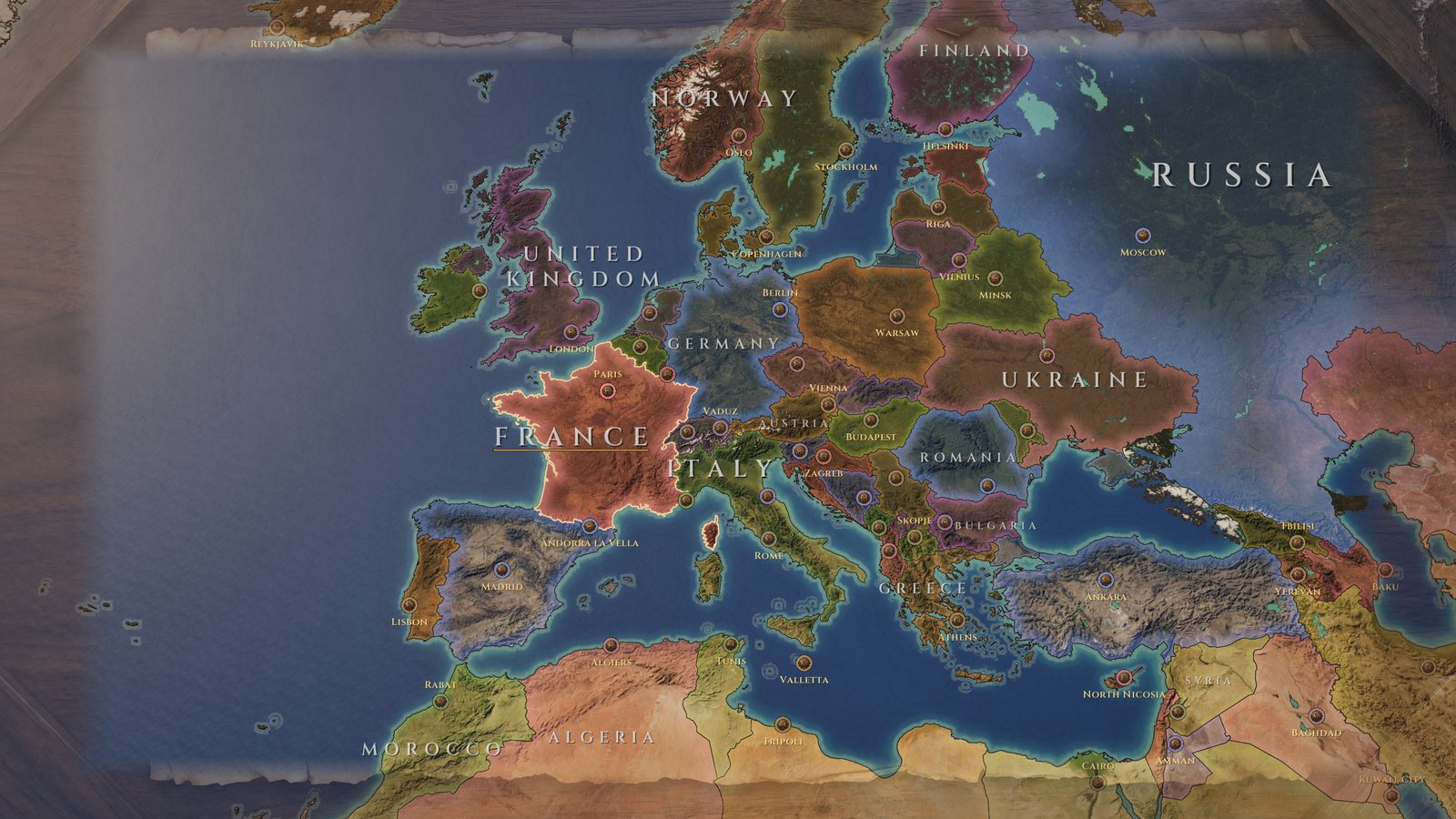 Epochfall world map of Europe and the Mediterranean